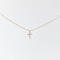 CROSS. DIAMONDS MOUNTED IN 14K YELLOW GOLD