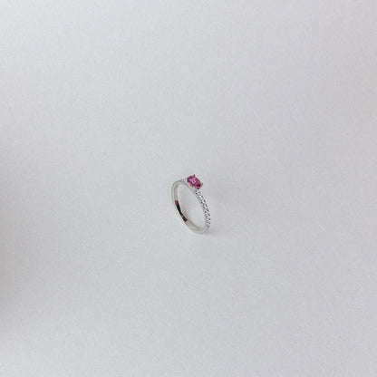 SOLITAIRE RING WITH HALF BAND