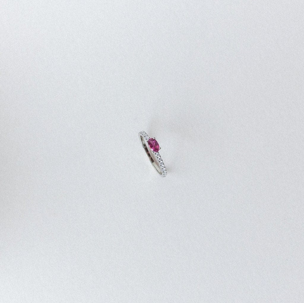 SOLITAIRE RING WITH HALF BAND