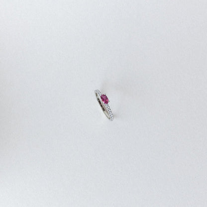 SOLITAIRE RING WITH HALF BAND