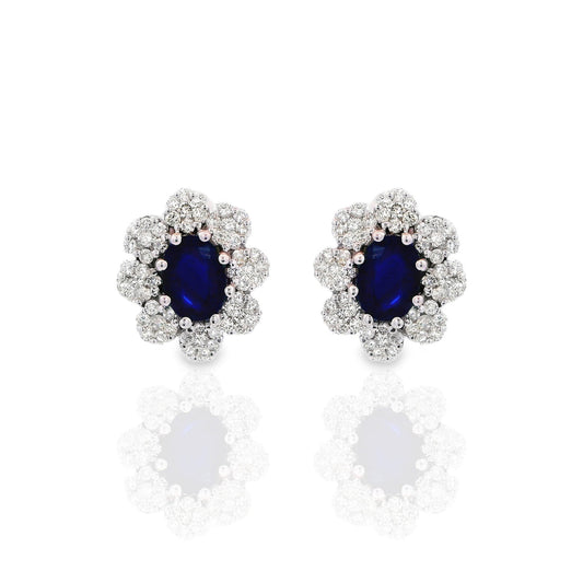 Sapphire Flower Earrings