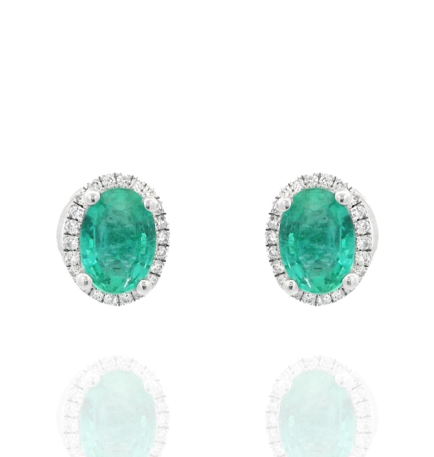 Emerald Oval Earrings