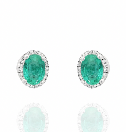 Emerald Oval Earrings