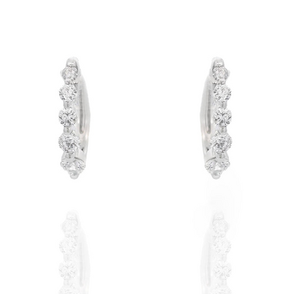 SINGLE PRONG DIAMOND HOOPS