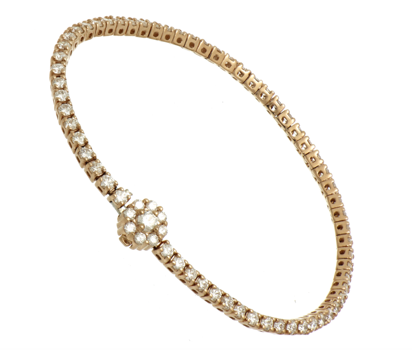 Pulsera Tennis Broche Roseta 71 Diamantes