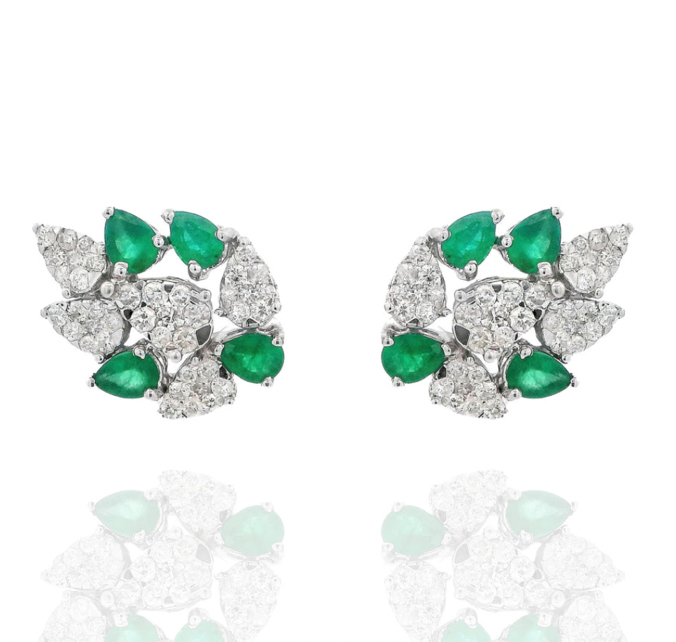 Emerald and Diamond Earrings