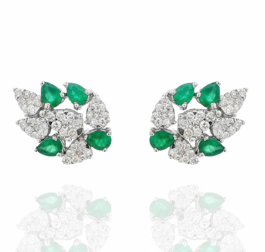 Emerald and Diamond Earrings