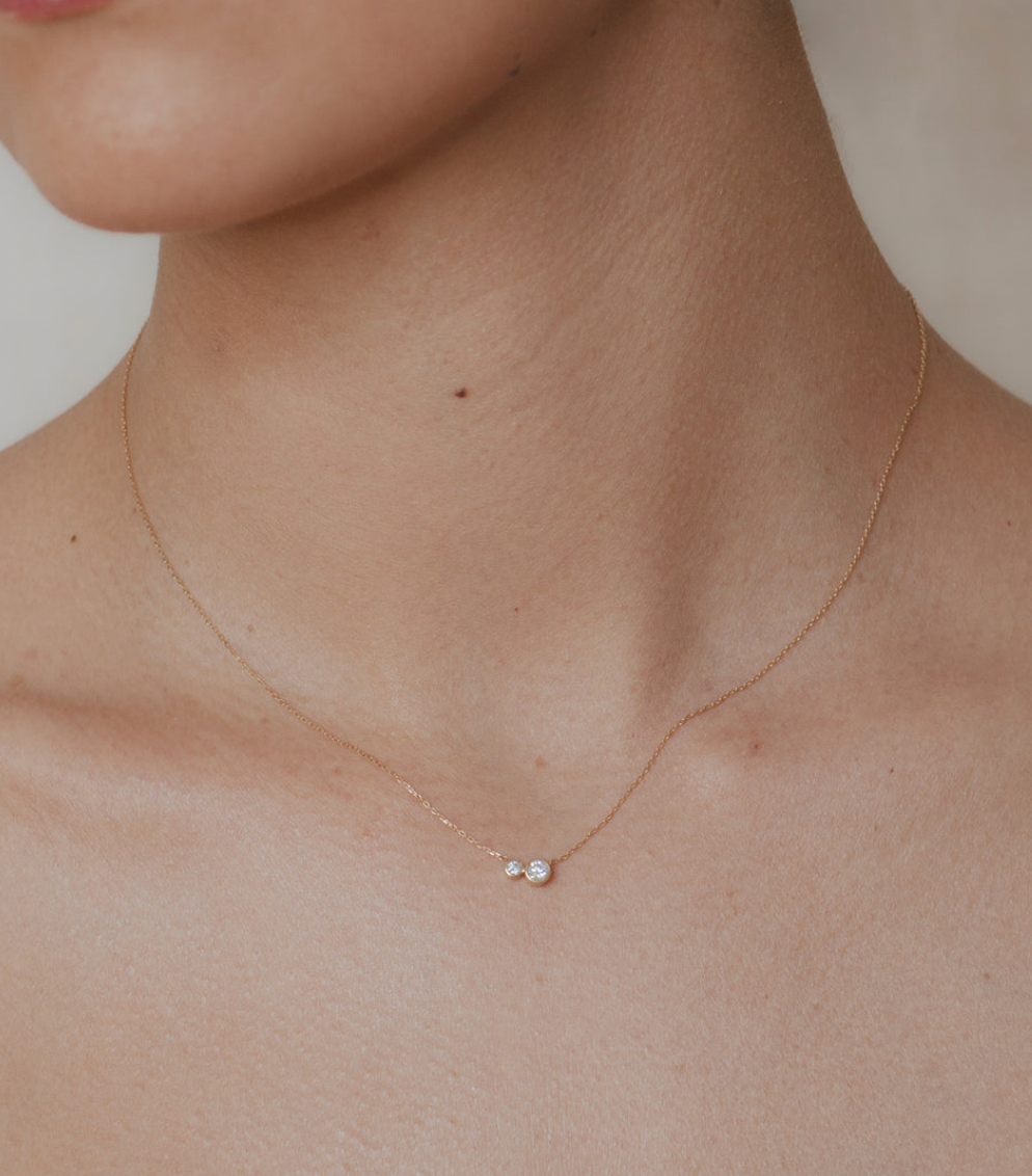 Double Diamond Necklace